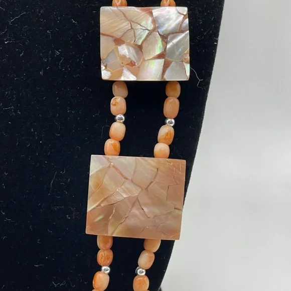 Bohemian Abalone Shell Leather Belt 42" Long - Picture 8 of 8